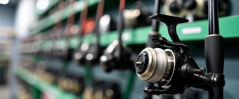 Esposizione di canne e mulinelli premium